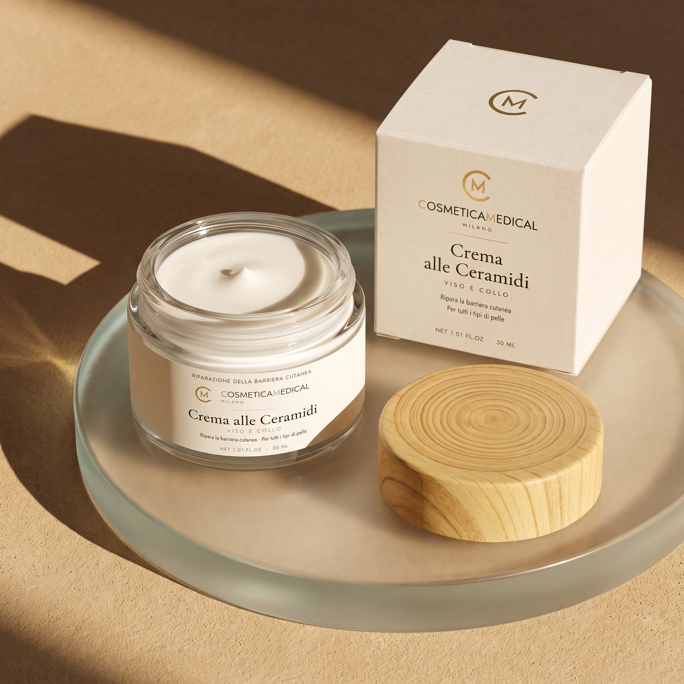 Il vasetto della Crema alle Ceramidi aperto