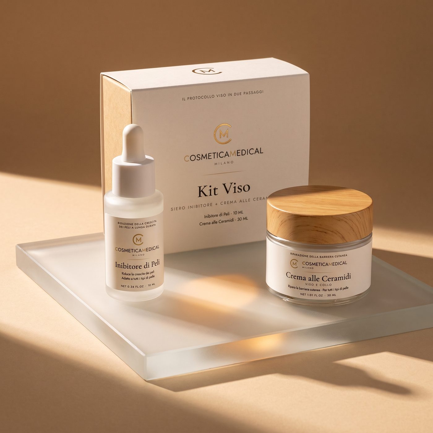 Il Kit Viso CM Complex sulla lastra di vetro